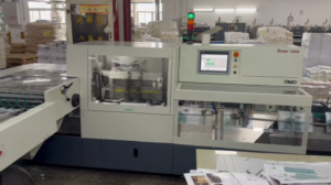 JMD Rose 12000 saddle stitching system running over 11000books per hour